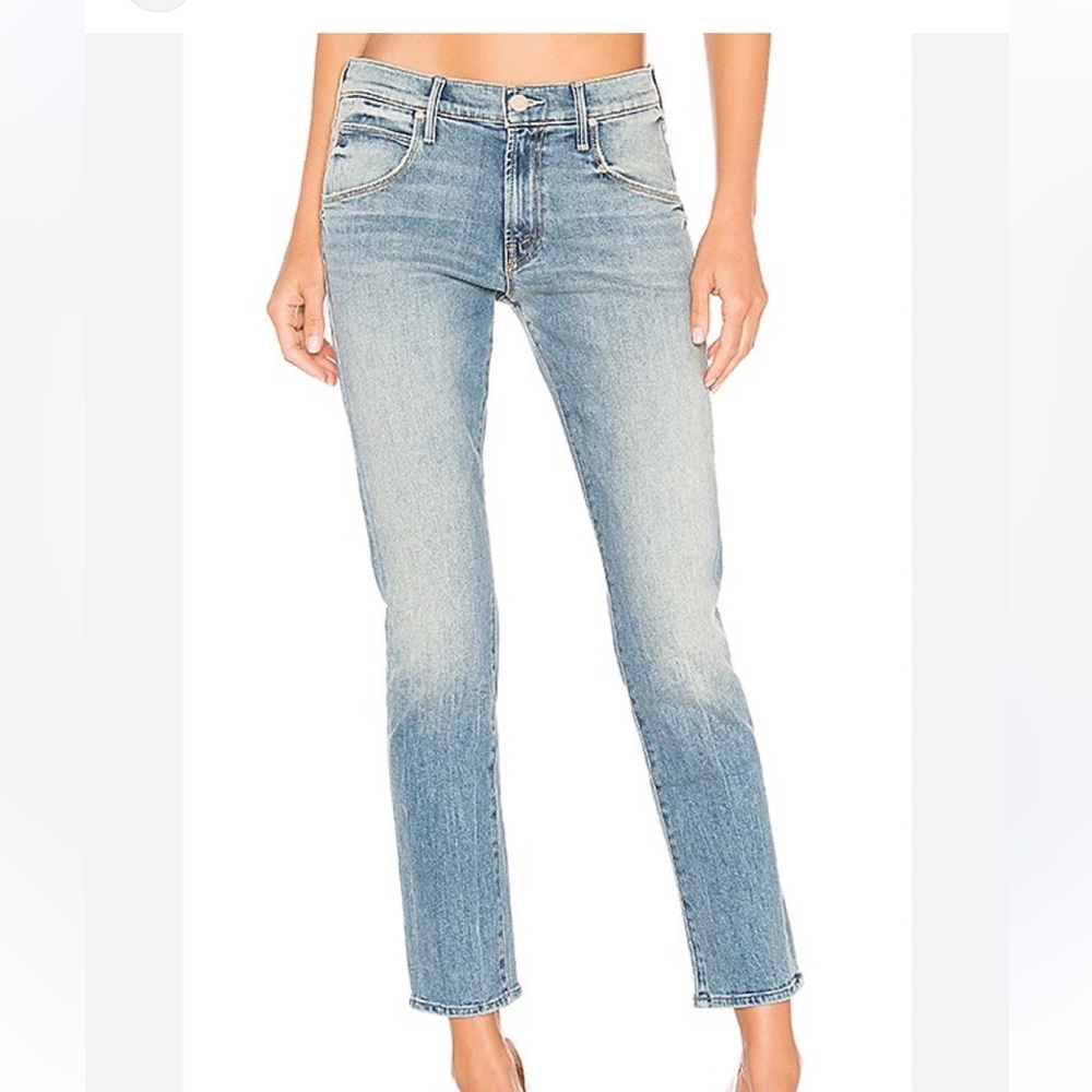 MOTHER Light Wash Ankle Crop Jeans